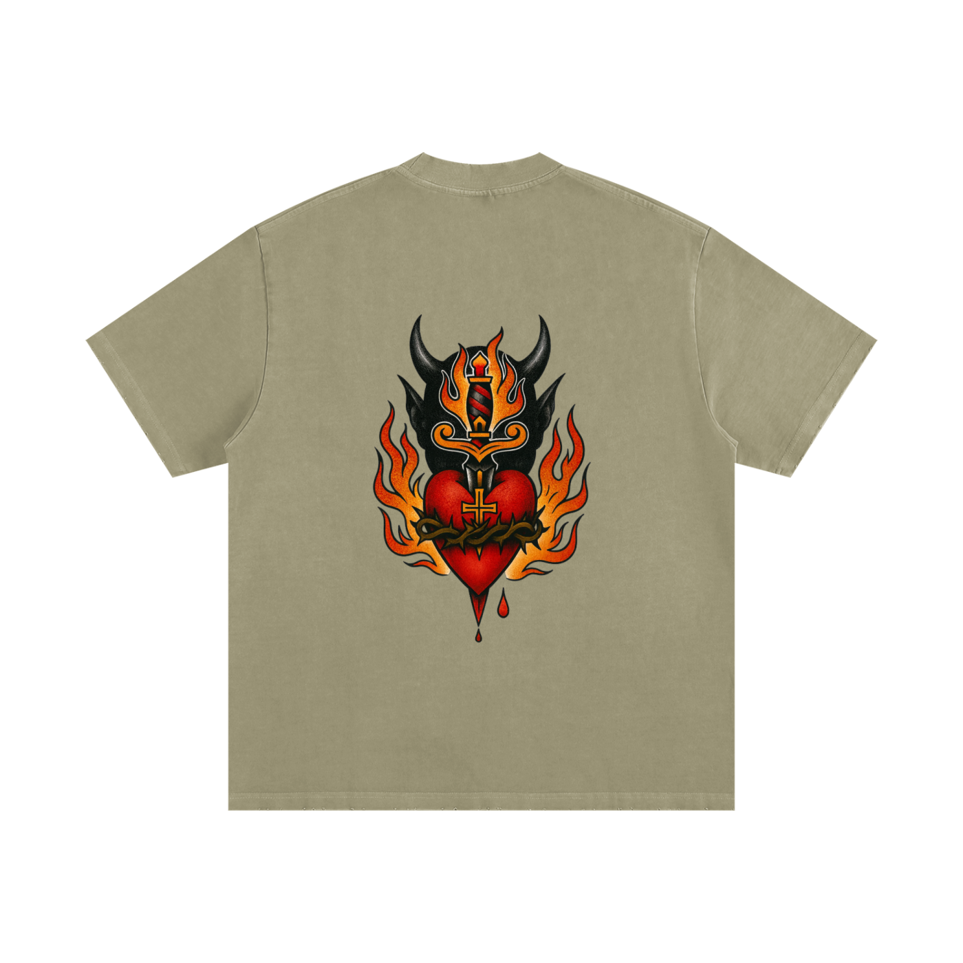 Sacred Heart: Heavyweight Vintage Frayed T-Shirt