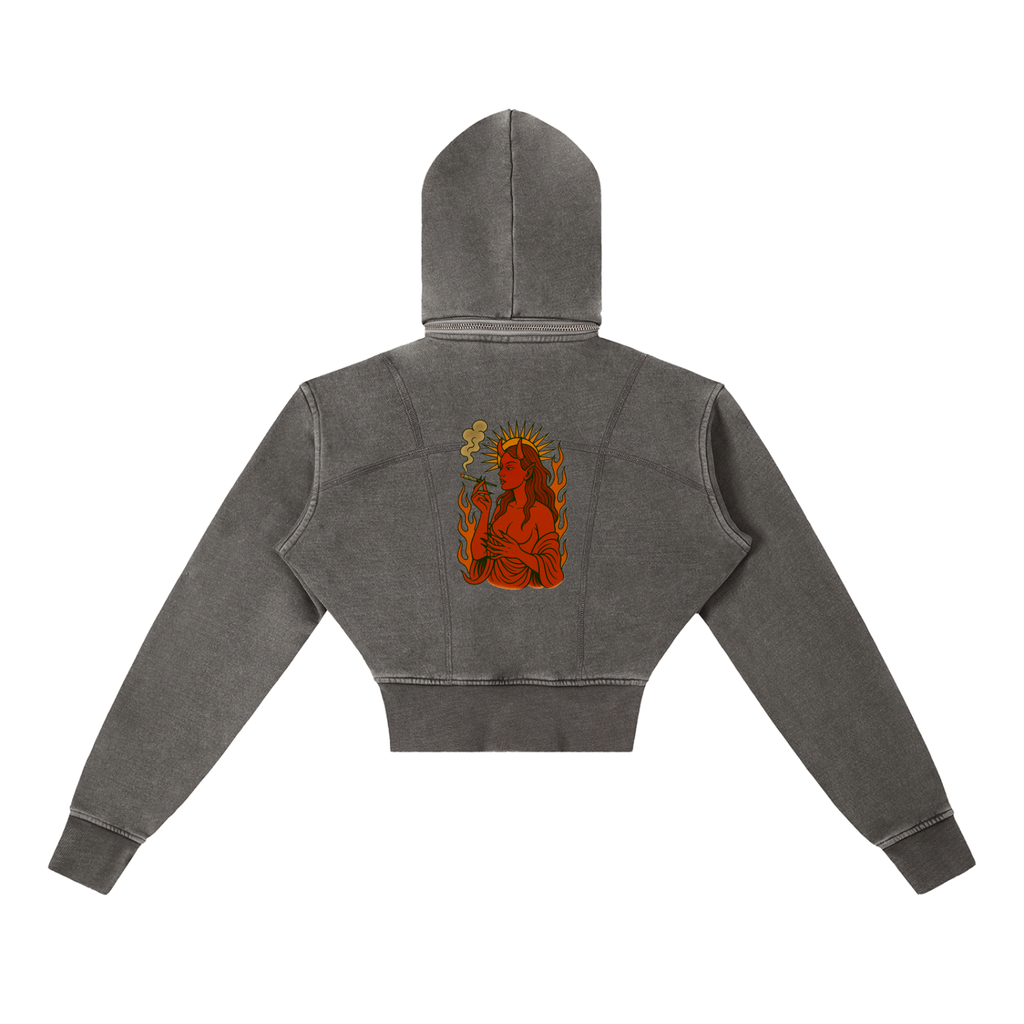 Divine Goddess: Vintage Cropped Hoodie