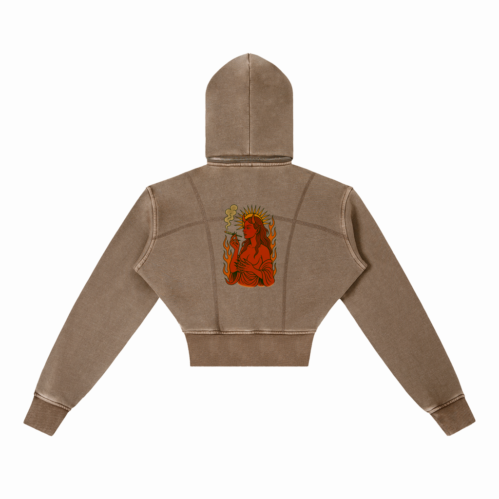 Divine Goddess: Vintage Cropped Hoodie