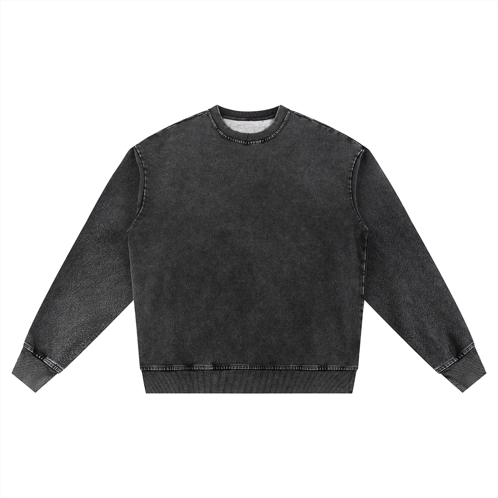 Chillin' Killing: Snow Wash Oversized Crewneck Sweatshirt