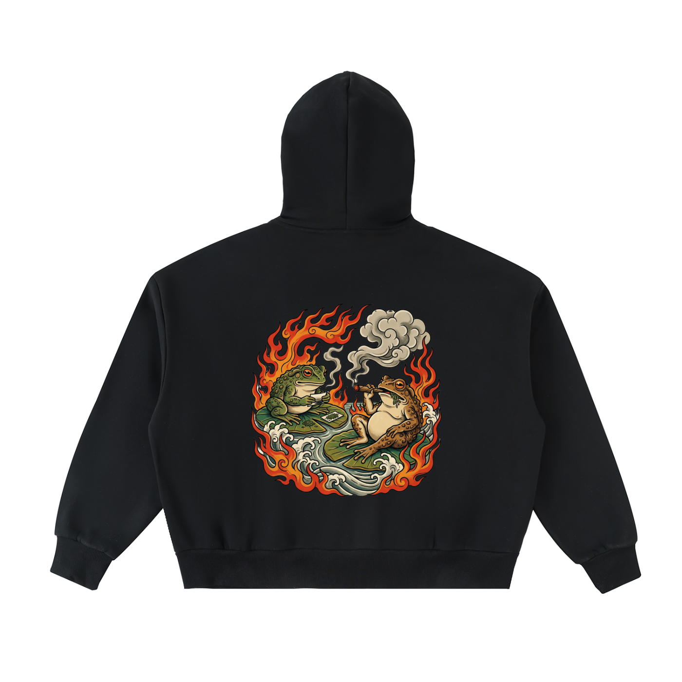 Hot Boxed Frogs - Fleeced Full-Zip Boxy Hoodie