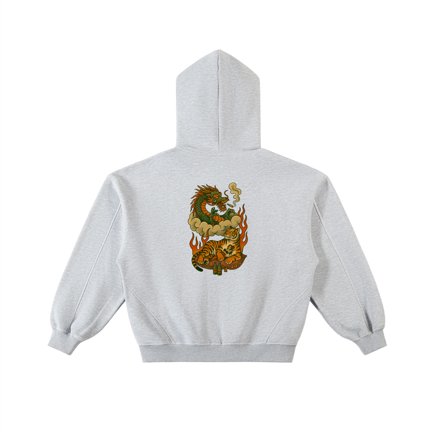 Balanced: Contrast-Stitched Boxy Fleece Zip Hoodie