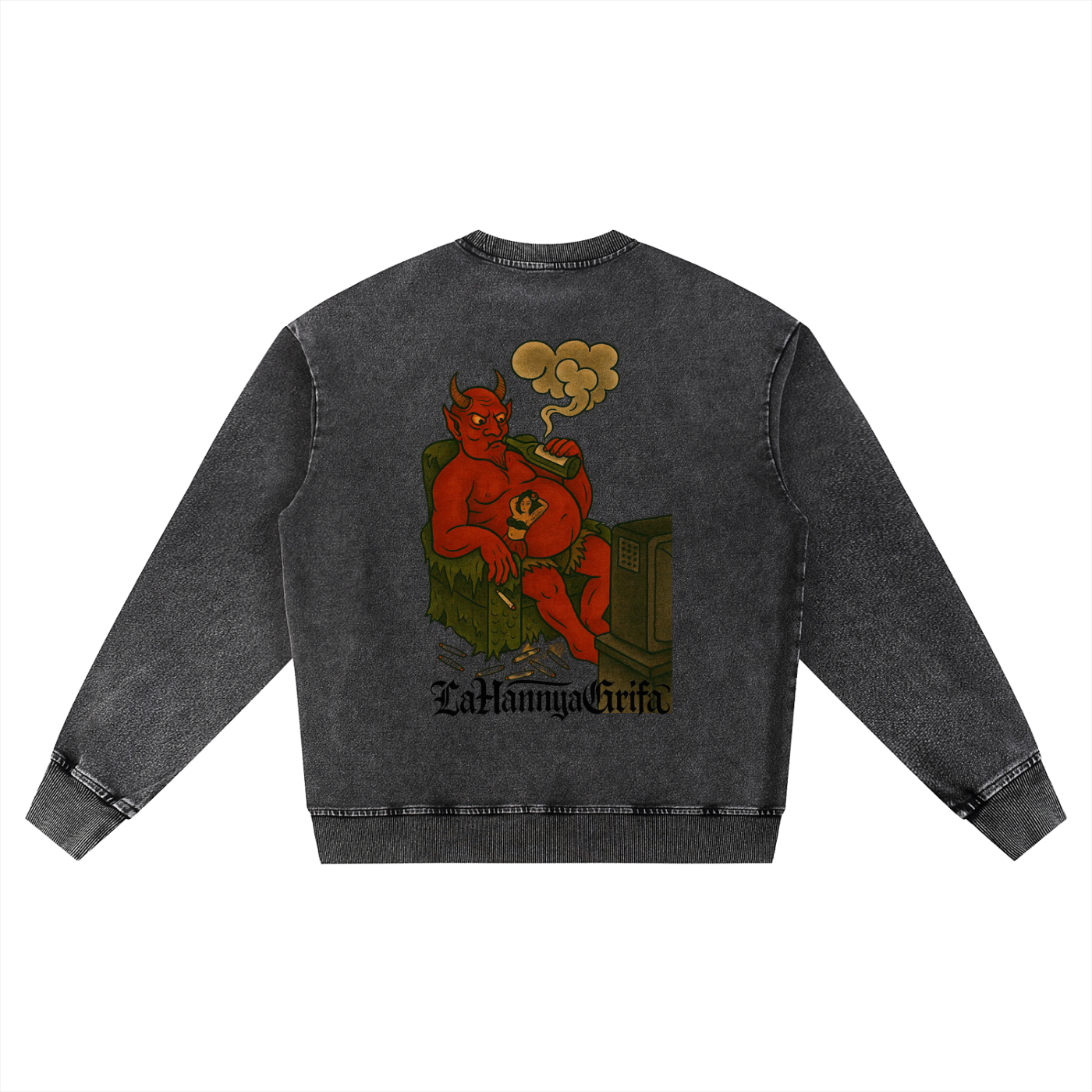 Chillin' Killing: Snow Wash Oversized Crewneck Sweatshirt