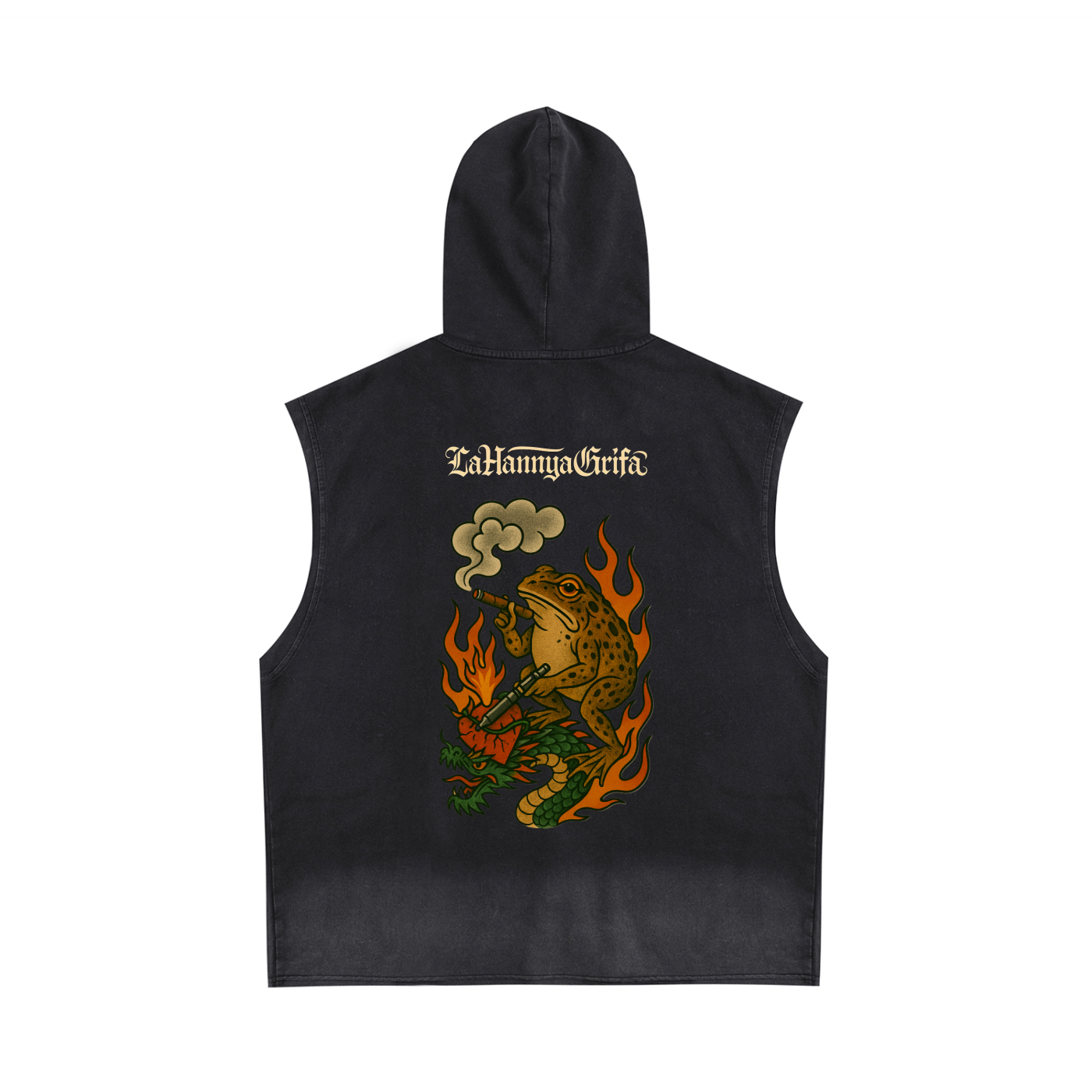 Smoking Frog: Vintage Zip-Up Hooded Tank Top