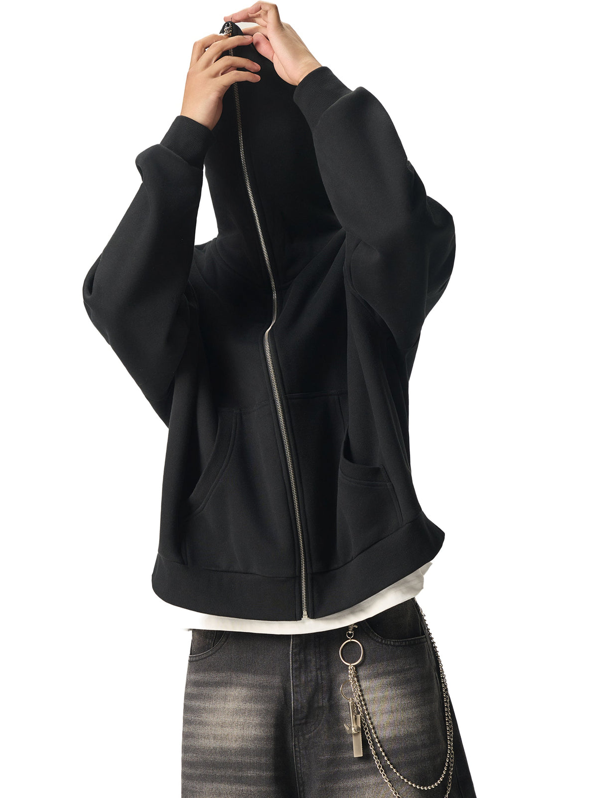 Hot Boxed Frogs - Fleeced Full-Zip Boxy Hoodie