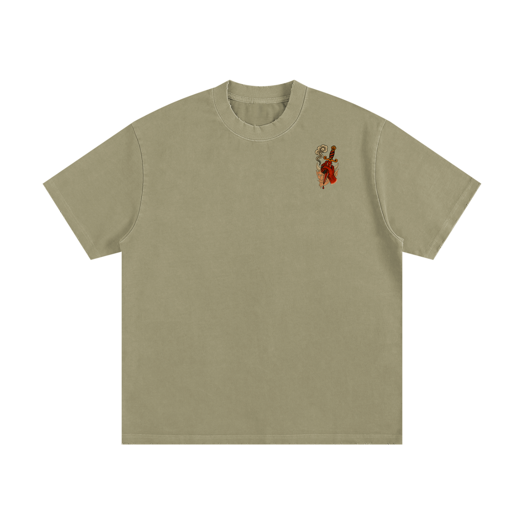 Ying Yang: Heavyweight Vintage Frayed T-Shirt