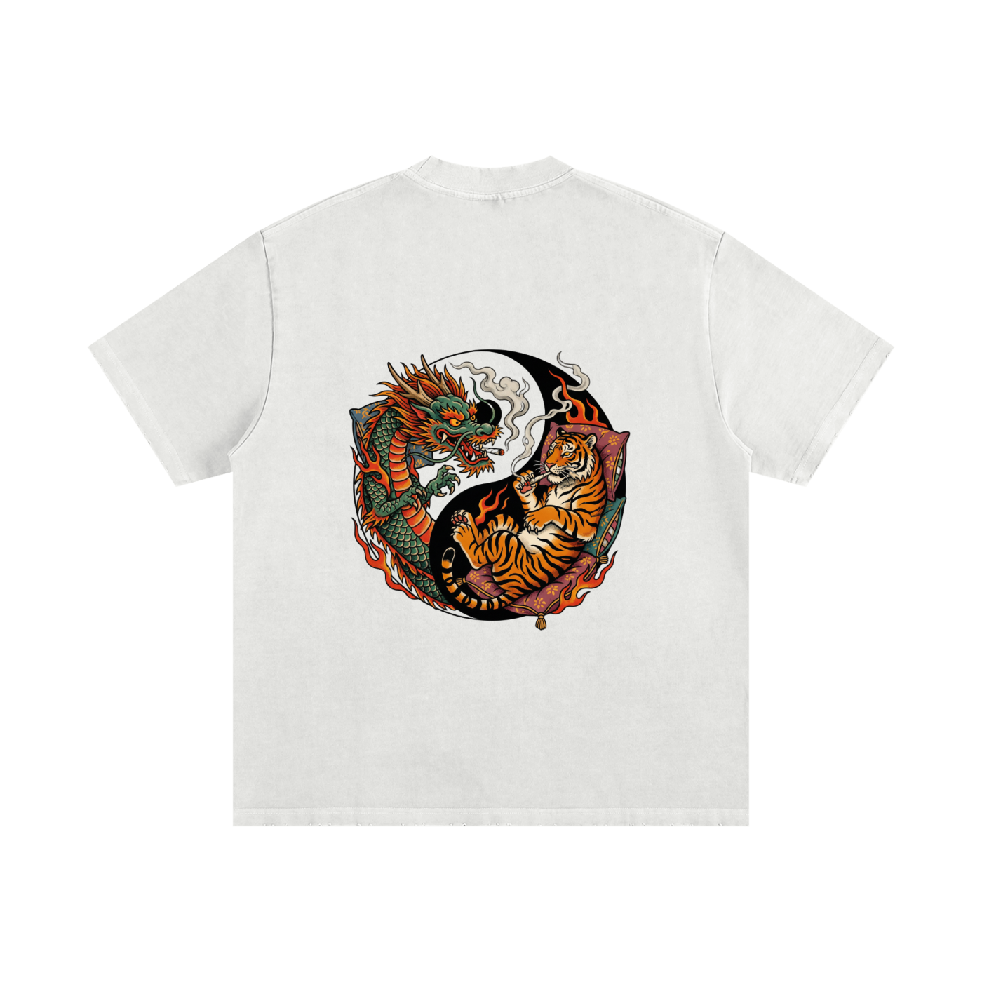 Ying Yang: Heavyweight Vintage Frayed T-Shirt