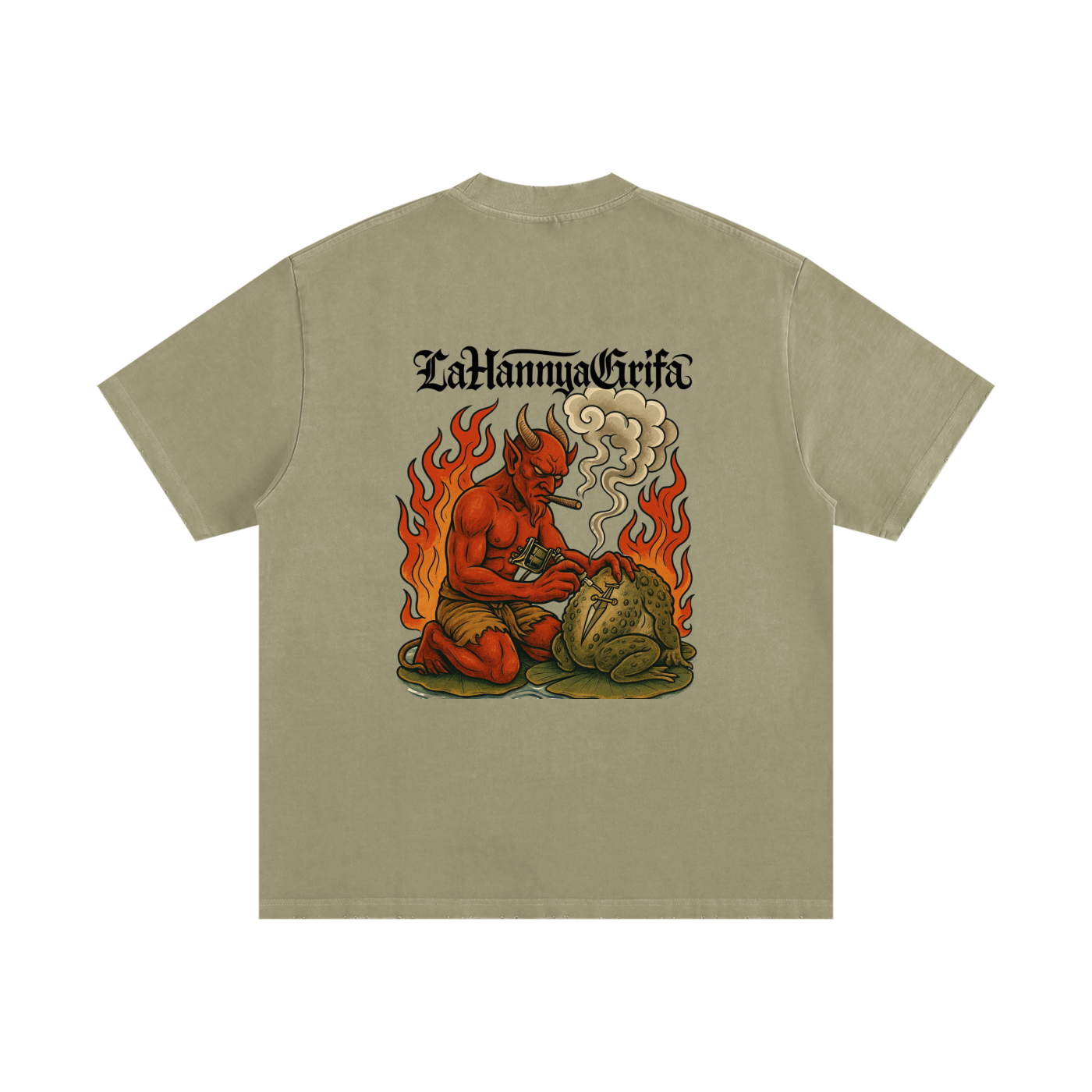 Hannya Artist: Heavyweight Vintage Frayed T-Shirt