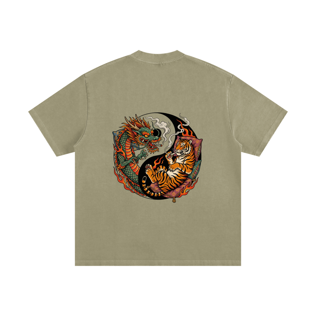 Ying Yang: Heavyweight Vintage Frayed T-Shirt
