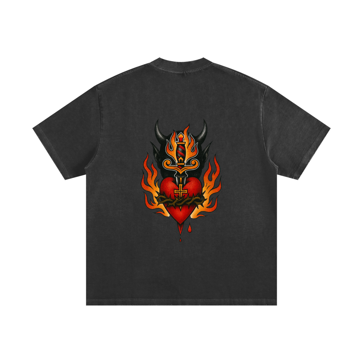 Sacred Heart: Heavyweight Vintage Frayed T-Shirt