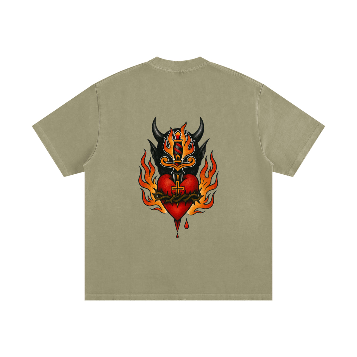 Sacred Heart: Heavyweight Vintage Frayed T-Shirt