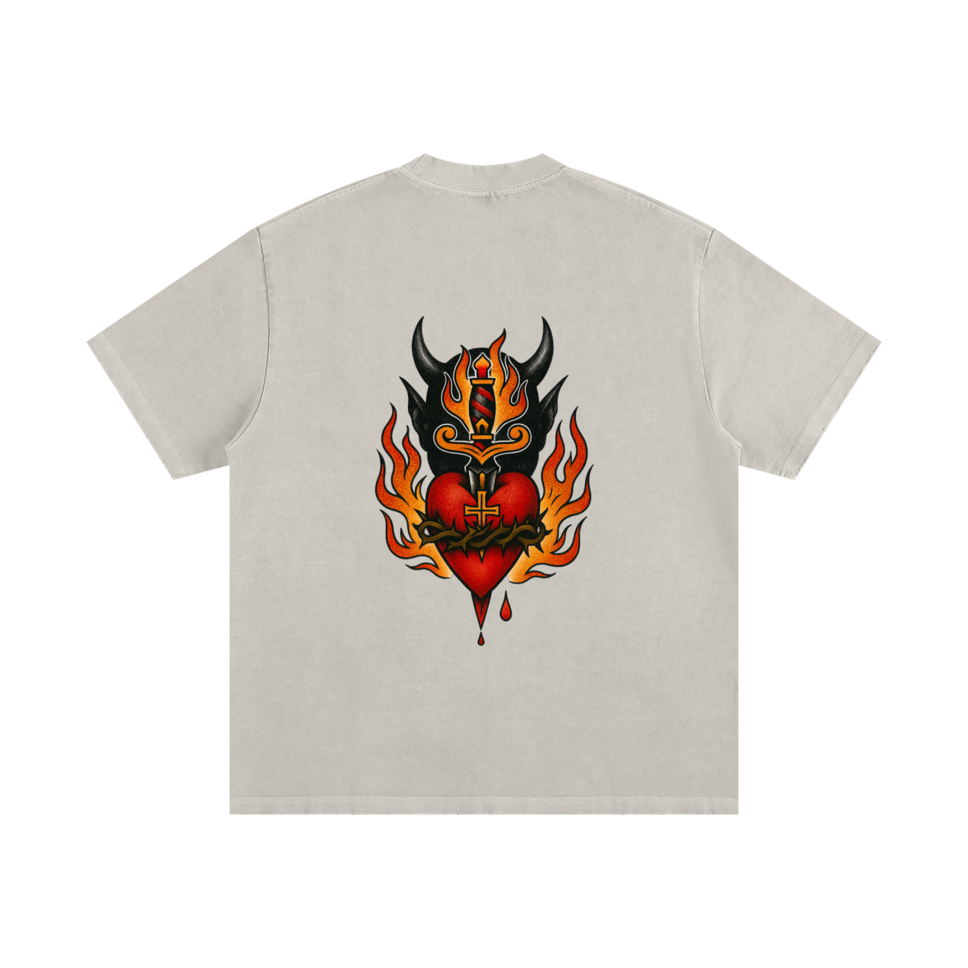 Sacred Heart: Heavyweight Vintage Frayed T-Shirt