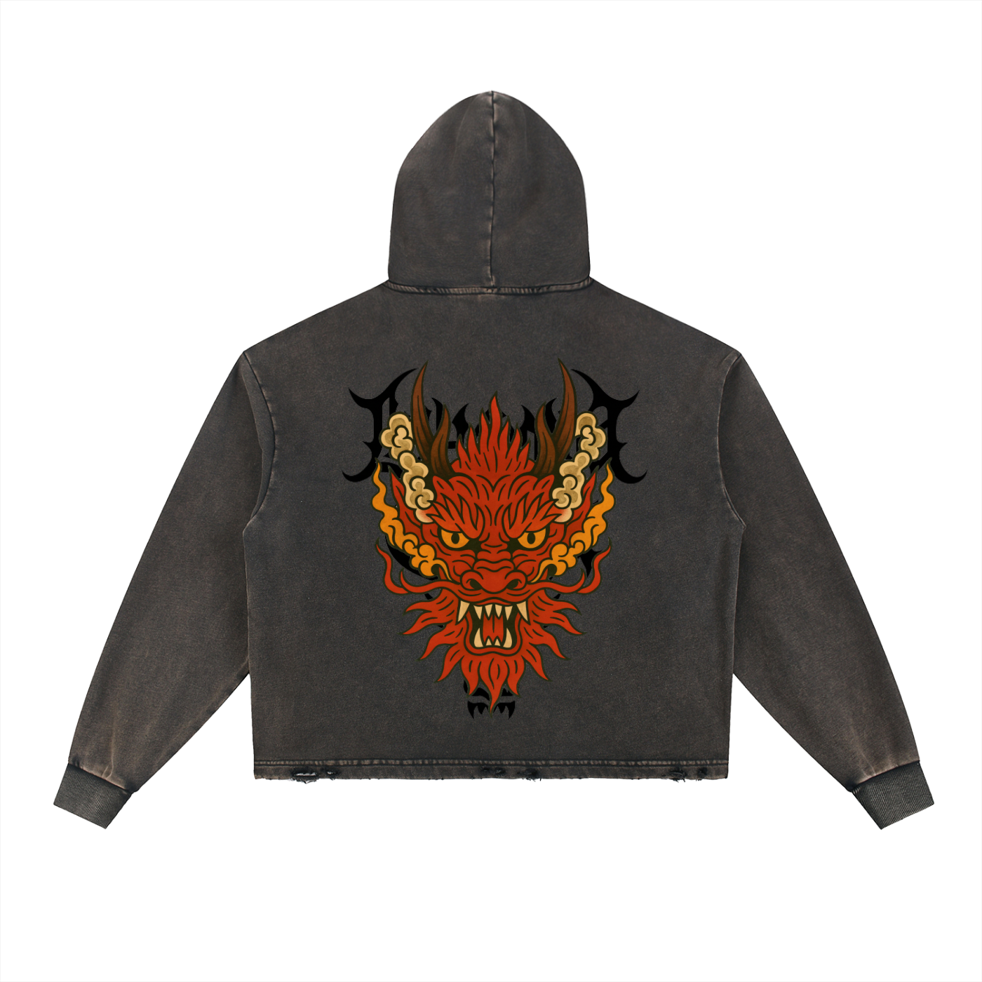 Dragon: Vintage Washed Frayed-Hem Hoodie