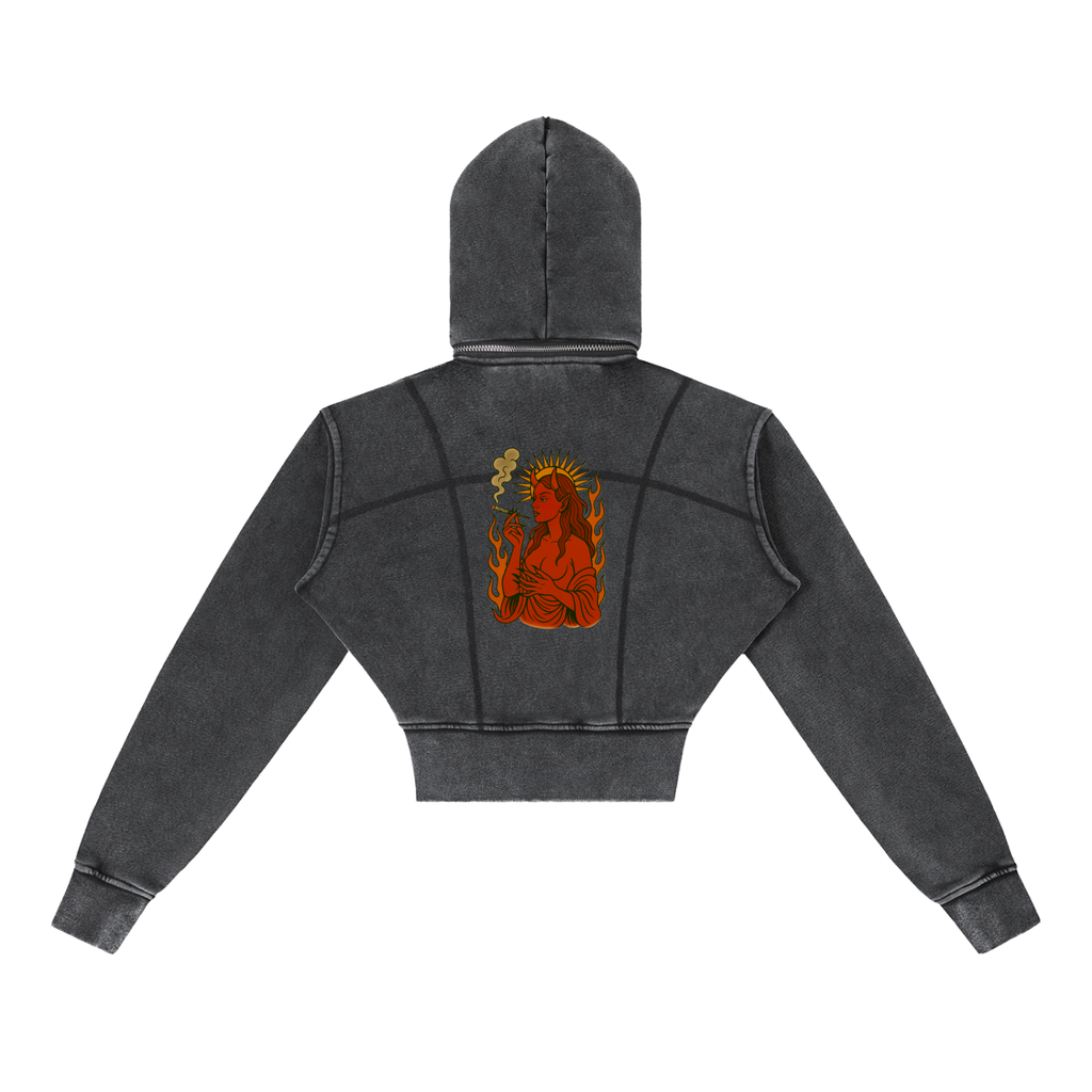 Divine Goddess: Vintage Cropped Hoodie
