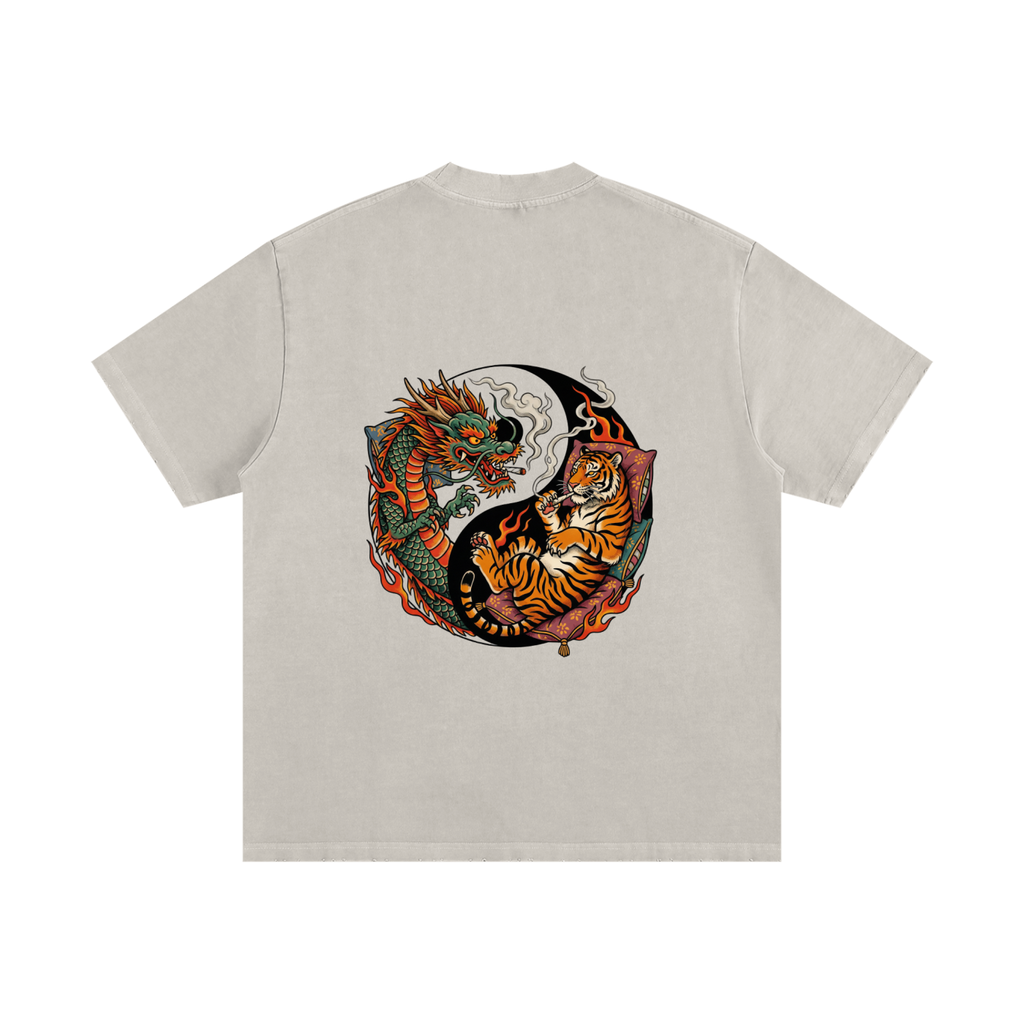 Ying Yang: Heavyweight Vintage Frayed T-Shirt