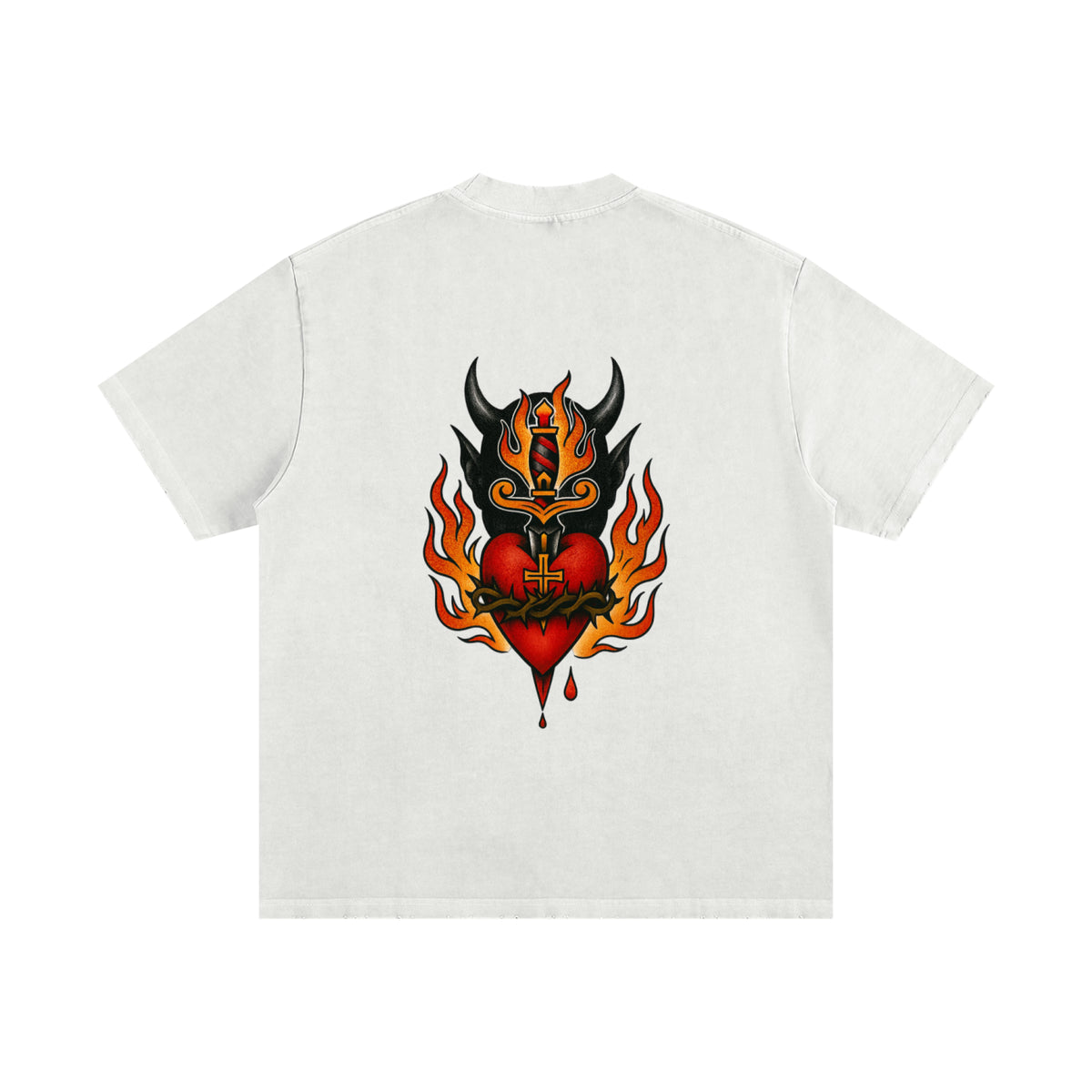 Sacred Heart: Heavyweight Vintage Frayed T-Shirt
