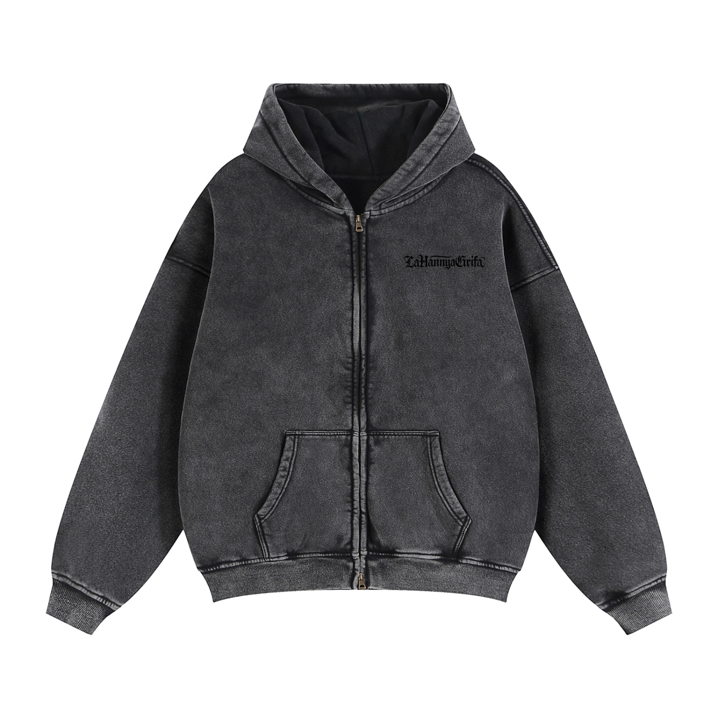 Grifa Detained: Zip-Through Boxy Fleece Hoodie