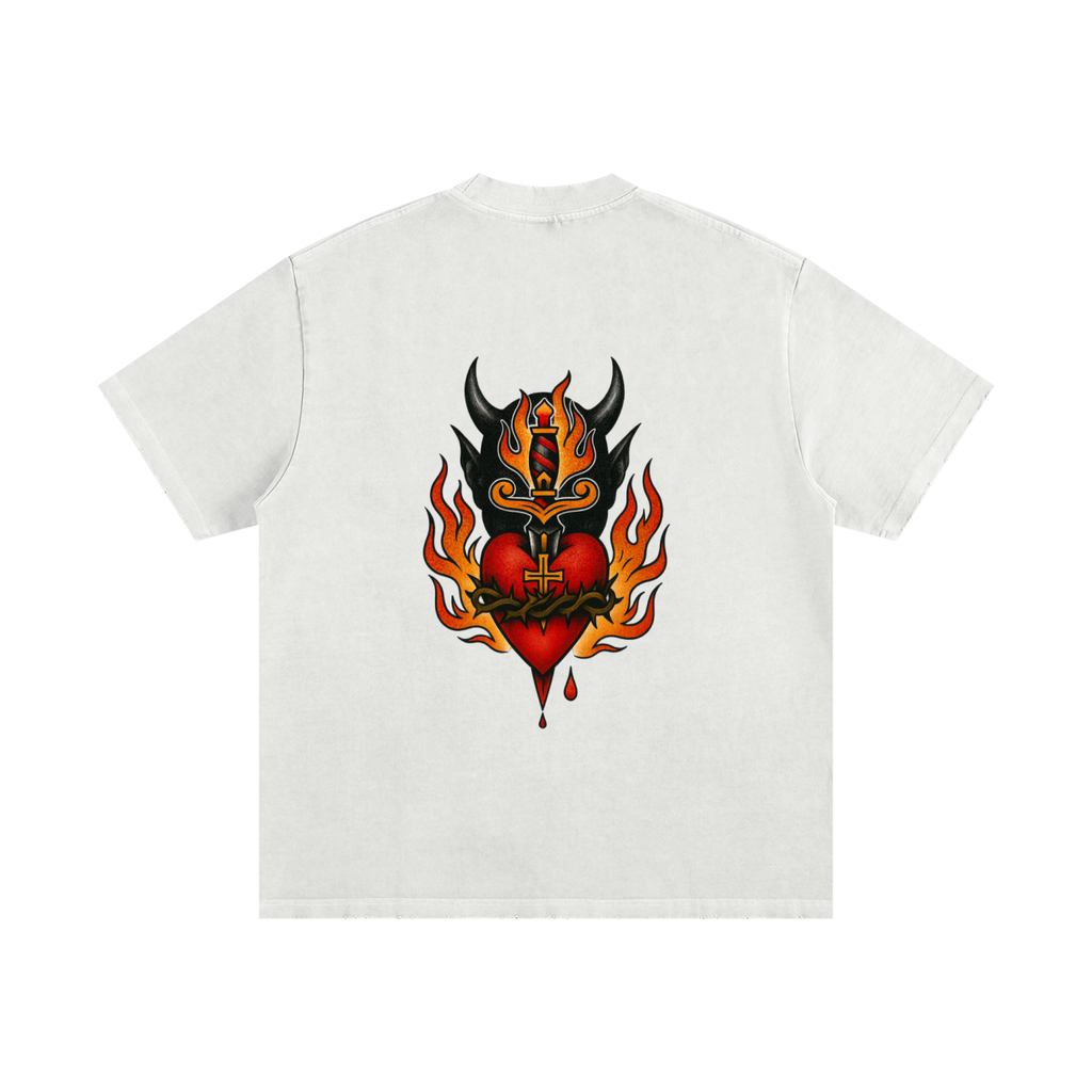 Sacred Heart: Heavyweight Vintage Frayed T-Shirt