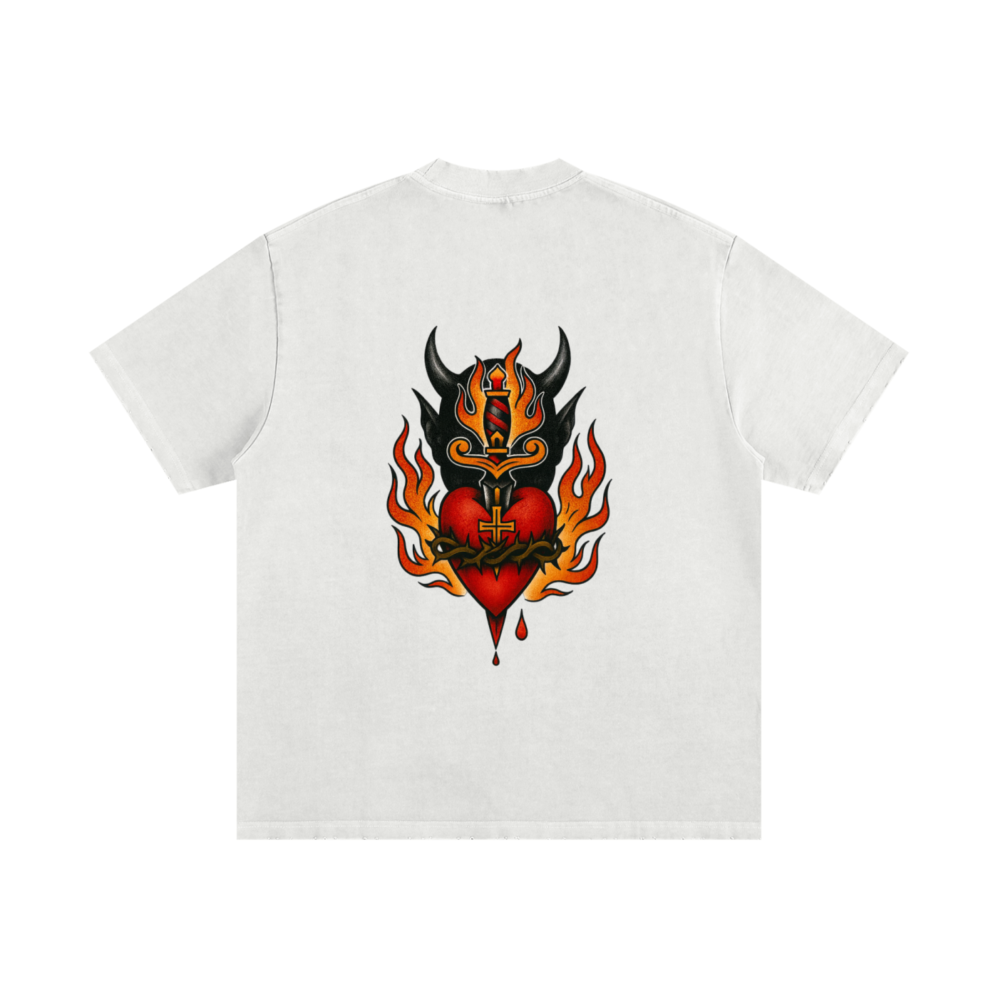Sacred Heart: Heavyweight Vintage Frayed T-Shirt