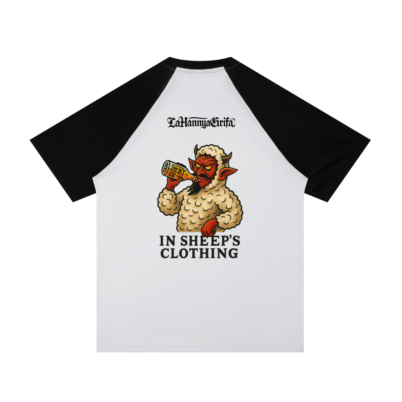 Not Beer: Contrast Raglan Sleeve Mesh T-Shirt