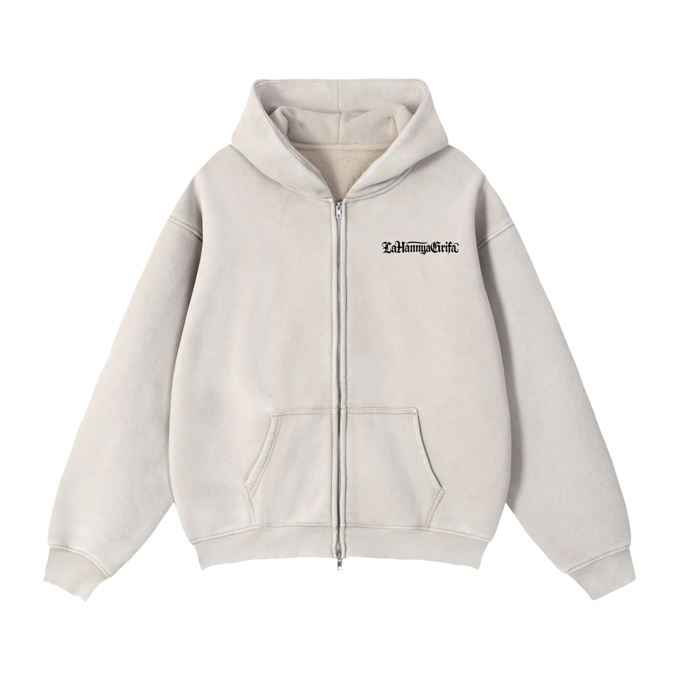 Grifa Detained: Zip-Through Boxy Fleece Hoodie