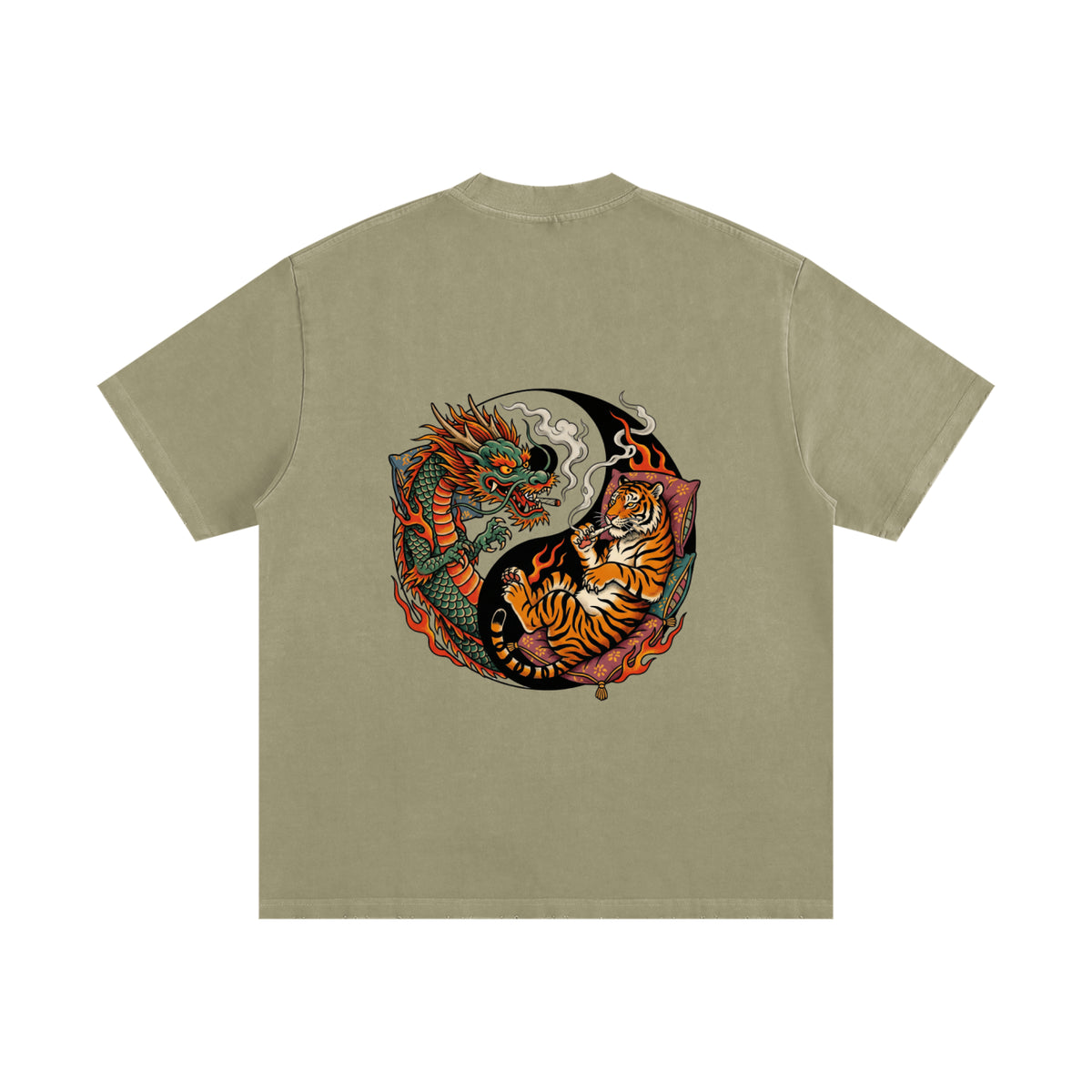 Ying Yang: Heavyweight Vintage Frayed T-Shirt