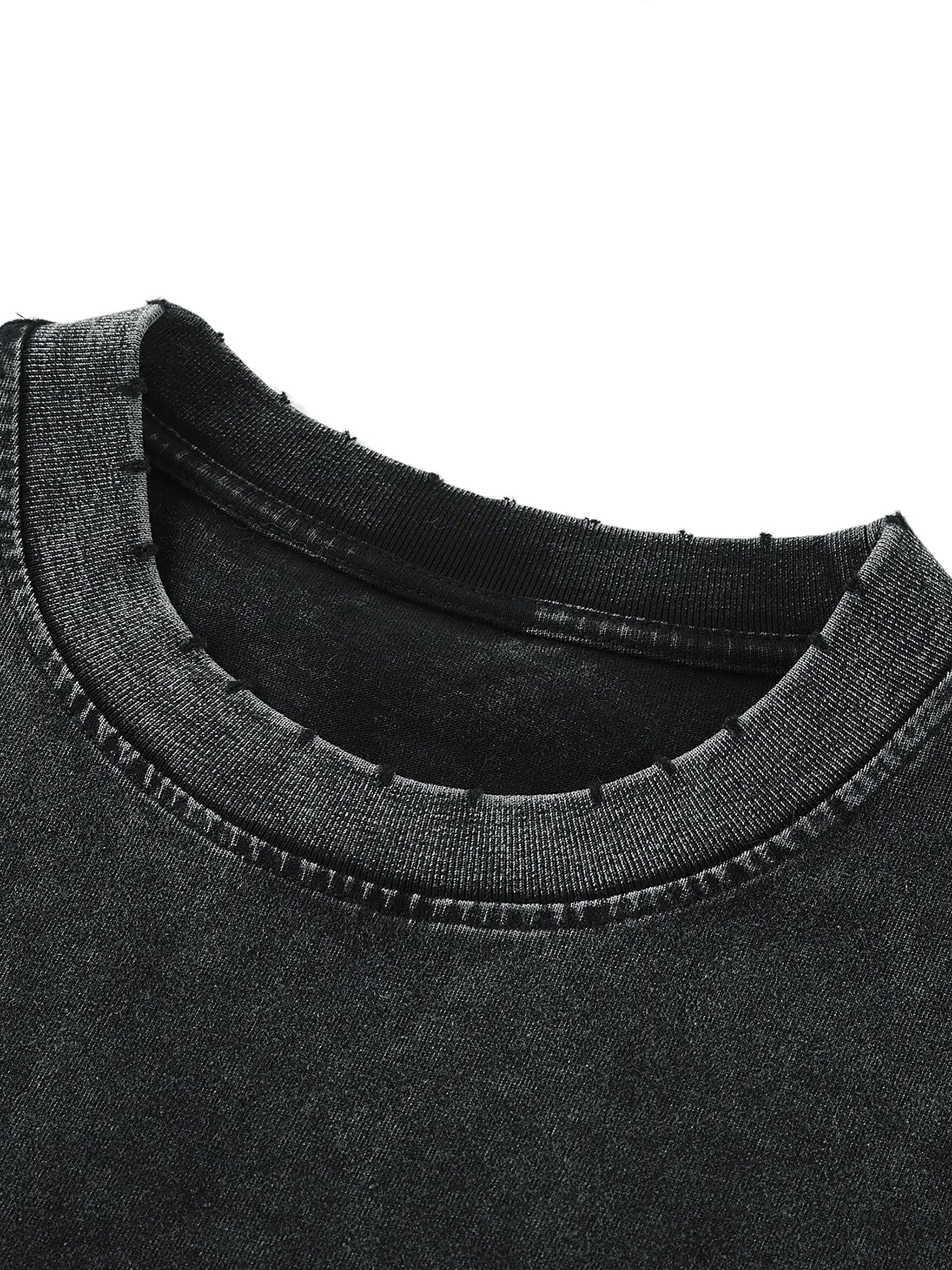 Peace: Snow Washed Frayed Hem Tank Top