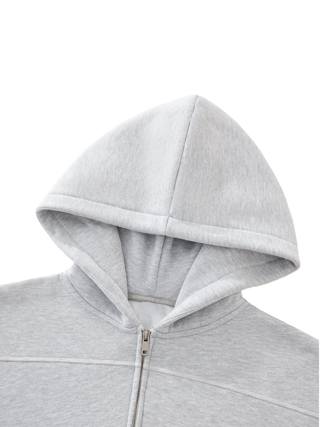 Balanced: Contrast-Stitched Boxy Fleece Zip Hoodie